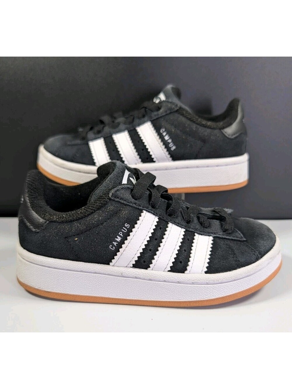 Adidas Unisex 12K Black White Campus 00s Suede Gum Sole Retro Skate Shoes JI4331